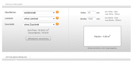 Gambio Optionen Info Buttons