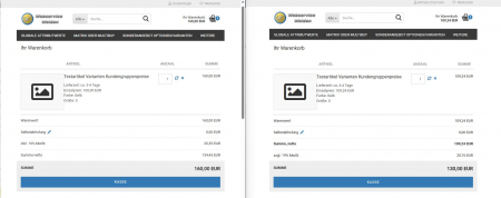 Gambio Variantenpreise je Kundengruppe